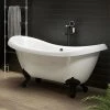 Earl 1750 Double Ended Roll Top Slipper Bath + Matt Black Leg Set -Bathroom Baths Shop MBEARL1750B n p