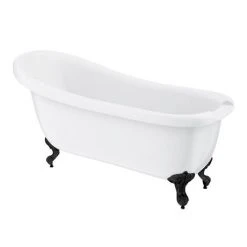 Oxford 1710 Roll Top Slipper Bath + Matt Black Leg Set 7 Oxford 1710 Roll Top Slipper Bath + Matt Black Leg Set -Bathroom Baths Shop MBOX1710B d3 460