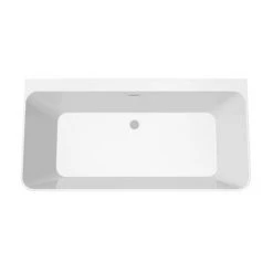 Mileto Square Back to Wall Modern Bath (1500 x 760mm) -Bathroom Baths Shop MBTW15W detail02 460