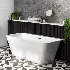 Mileto Square Back to Wall Modern Bath (1500 x 760mm)