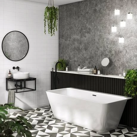 Mileto Square Back to Wall Modern Bath (1700 x 800mm) 8 Mileto Square Back to Wall Modern Bath (1700 x 800mm) - Image 6