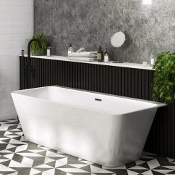 Mileto Square Back to Wall Modern Bath (1700 x 800mm)