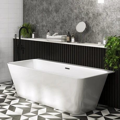 Mileto Square Back to Wall Modern Bath (1700 x 800mm) 3 Mileto Square Back to Wall Modern Bath (1700 x 800mm)