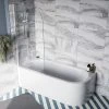 Monza 1700 x 750 Curved Free Standing Corner Bath with Screen