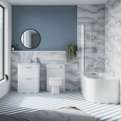 Monza 1700 x 750 Curved Free Standing Corner Bath with Screen -Bathroom Baths Shop MZ17CRN d4 460