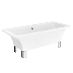 Milan 1690 Modern Square Roll Top Bath + Chrome Leg Set -Bathroom Baths Shop Milan 1690 Modern Square Roll Top Bath with Chrome Leg Set new detail 460