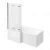 Milan Shower Bath - 1600mm L Shaped with Double Hinged Screen + Panel -Bathroom Baths Shop Milan Shower Bath 1600mm L Shaped with Double Hinged Screen Panel np