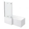 Milan Shower Bath - 1700mm L Shaped with Double Hinged Screen + Panel -Bathroom Baths Shop Milan Shower Bath 1700mm L Shaped with Double Hinged Panel p