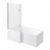 Milan Shower Bath - 1700mm L Shaped with Hinged Screen + Panel