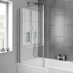 Milan Square Shower Bath - 1700mm inc. Screen + MDF Panel -Bathroom Baths Shop Milan Square Shower Bath 1700mm Inc Screen MDF Panel d4 460