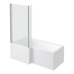 Milan Square Shower Bath - 1700mm inc. Screen + MDF Panel -Bathroom Baths Shop Milan Square Shower Bath 1700mm with Screen MDF Panel new detail2 460