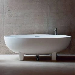 Clearwater - Lacrima Natural Stone Bath Hand Polished White - 1690 x 800mm - N12