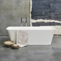 Clearwater Palermo Natural Stone Bath Hand Polished White - 1790 x 750mm
