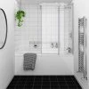 Nova Square Single Ended Bath with Sliding Bath Screen -Bathroom Baths Shop NVSBS nwp