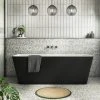 Orion Matt Black Back To Wall Modern Square Bath (1700 x 740mm) 2 Orion Matt Black Back To Wall Modern Square Bath (1700 x 740mm) -Bathroom Baths Shop ORI17BLK NW P