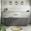 Orion Matt Grey Back To Wall Modern Square Bath (1700 x 740mm) 1 Orion Matt Grey Back To Wall Modern Square Bath (1700 x 740mm) -Bathroom Baths Shop ORI17GRY N P