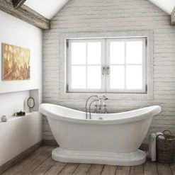 Oakland 1750 Double Ended Roll Top Slipper Bath with Skirt