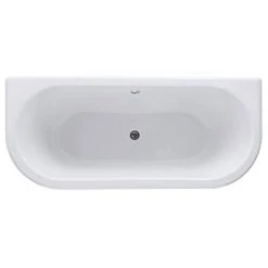 Old London Kenton 1690 x 745 'D' Shaped Back To Wall Bath + Chrome Leg Set -Bathroom Baths Shop Old London Kenton 1690 x 745 Back To Wall Bath with Chrome Leg Set detail1 460