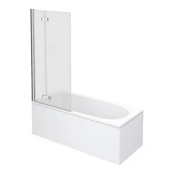 Nuie Square Hinged with Fixed Panel Screen Barmby Shower Bath