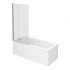 Nuie Square Hinged with Fixed Panel Screen Linton Shower Bath -Bathroom Baths Shop Premier Square Hinged with Fixed Panel Screen Linton Shower Bath n p