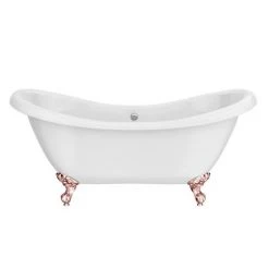 Earl 1750 Double Ended Roll Top Slipper Bath + Rose Gold Leg Set 7 Earl 1750 Double Ended Roll Top Slipper Bath + Rose Gold Leg Set -Bathroom Baths Shop RGEARL1750B d2 460