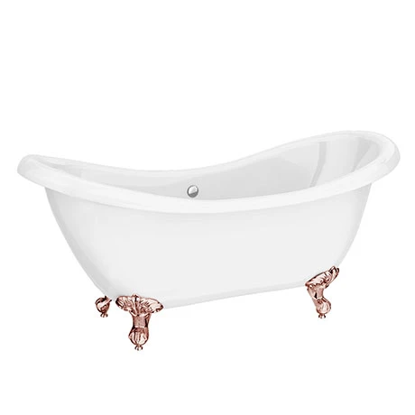 Earl 1750 Double Ended Roll Top Slipper Bath + Rose Gold Leg Set 3 Earl 1750 Double Ended Roll Top Slipper Bath + Rose Gold Leg Set