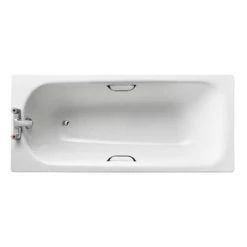Armitage Shanks Sandringham 21 1600 x 700mm 2TH Steel Bath with Handgrips & Anti-Slip - S183401