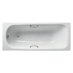 Armitage Shanks Sandringham 21 1700 x 700mm 0TH Steel Bath with Handgrips & Anti-Slip - S183801