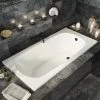 Aurora 1500 x 700mm 0TH Steel Enamel Bath 2 Aurora 1500 x 700mm 0TH Steel Enamel Bath -Bathroom Baths Shop SEB150TH n p