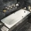 Aurora 1600 x 700mm 0TH Steel Enamel Bath -Bathroom Baths Shop SEB160TH n p