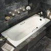 Aurora 1700 x 700mm 2TH Steel Enamel Bath with Grips + Anti Slip -Bathroom Baths Shop SEBTG1700GP prod