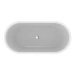 Ideal Standard Adapto 1550 x 750mm Oval Freestanding Double Ended Bath with Clicker Waste - T465901 -Bathroom Baths Shop T465901 D1 460