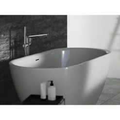 Ideal Standard Adapto 1550 x 750mm Oval Freestanding Double Ended Bath with Clicker Waste - T465901 -Bathroom Baths Shop T465901 D3 460