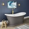 Trafalgar Grey 1685 x 745 Double Ended Slipper Roll Top Bath -Bathroom Baths Shop TGRY1685 np