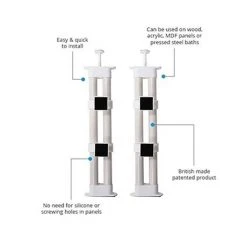 Unipanel Bath Panel Fixing Kit - 2 Piece -Bathroom Baths Shop UNIPANEL2PART d1 460