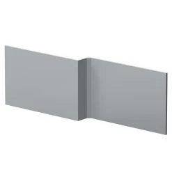 Venice Abstract / Urban Satin Grey L-Shaped Front Bath Panel - 1700mm