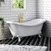 Earl 1750 Double Ended Roll Top Slipper Bath + White Leg Set -Bathroom Baths Shop WHTEARL1750B p