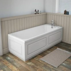 York 1700 x 700 Single Ended Bath inc. White Ash Panels